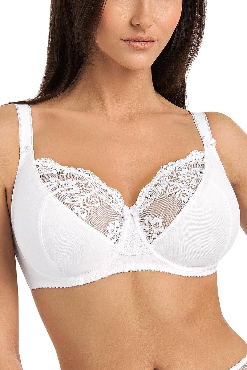 Cotton Bra - Dames beugel BH - BH met kanten bies - Het is gemaakt van hoge kwaliteit katoen en lycra