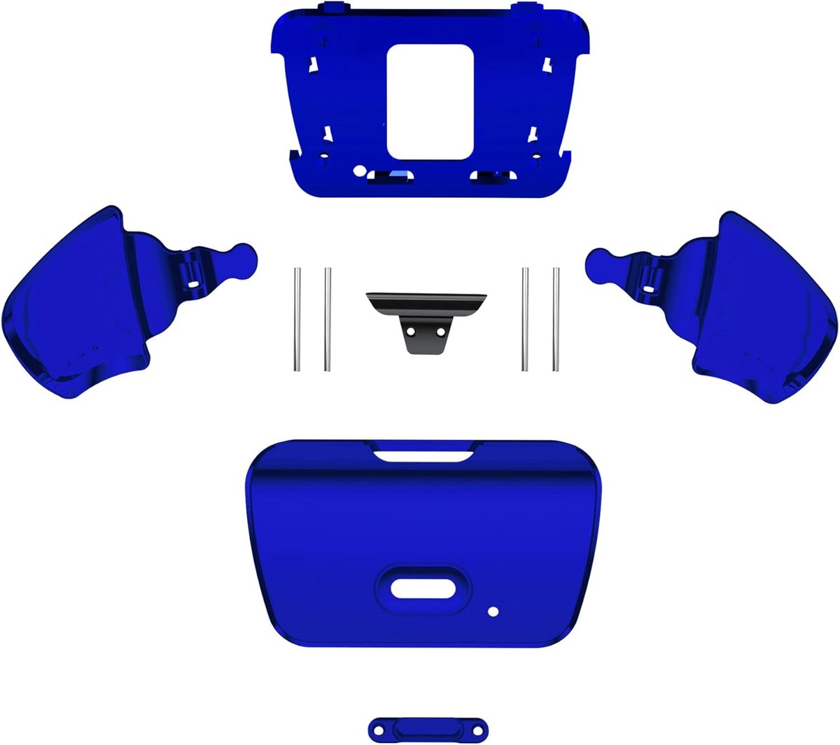 Knoppen Behuizing voor ps5 Controller eXtremerate Rise Remap Kit | met Vervangende K1 K2 Terug Knoppen&Shell,Controller&Rise Remap Board NIET Inbegrepen,Chroom Blauw