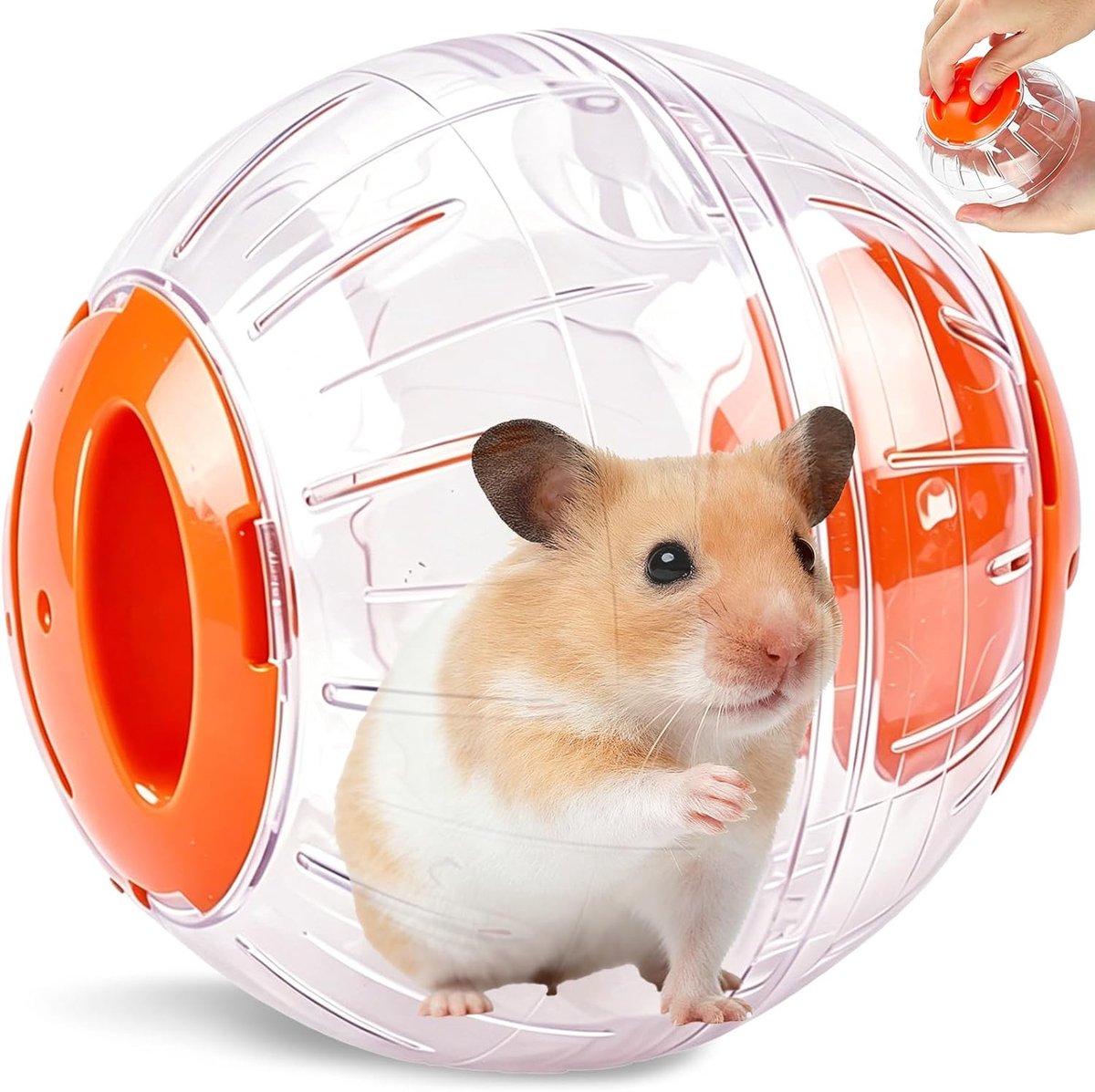 Bal - Hamster Oefenbal en Loopbal, Oefenwiel voor Kleine Huisdieren, Geschikt voor Kleine Hamsterdieren (4,7 inch, Oranje)