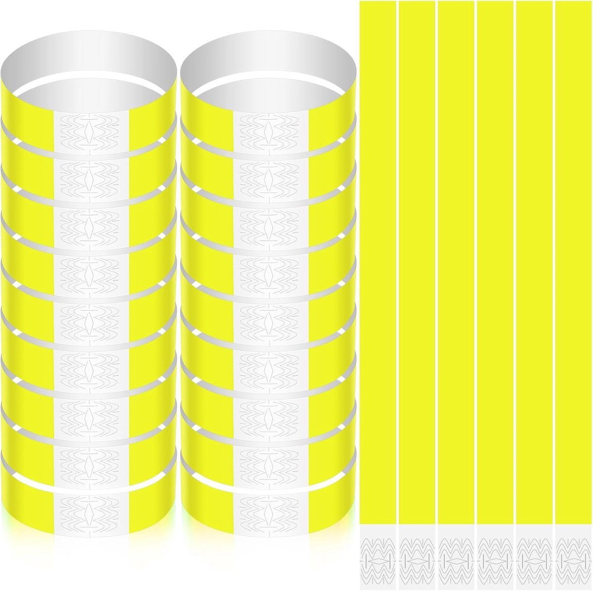 600 stuks waterdichte festivalarmbanden, papieren toegangsbanden, controlebanden, evenementbanden, toegangsbandjes, partybanden voor feestveiligheid, nachtclubs, waterparken (geel)