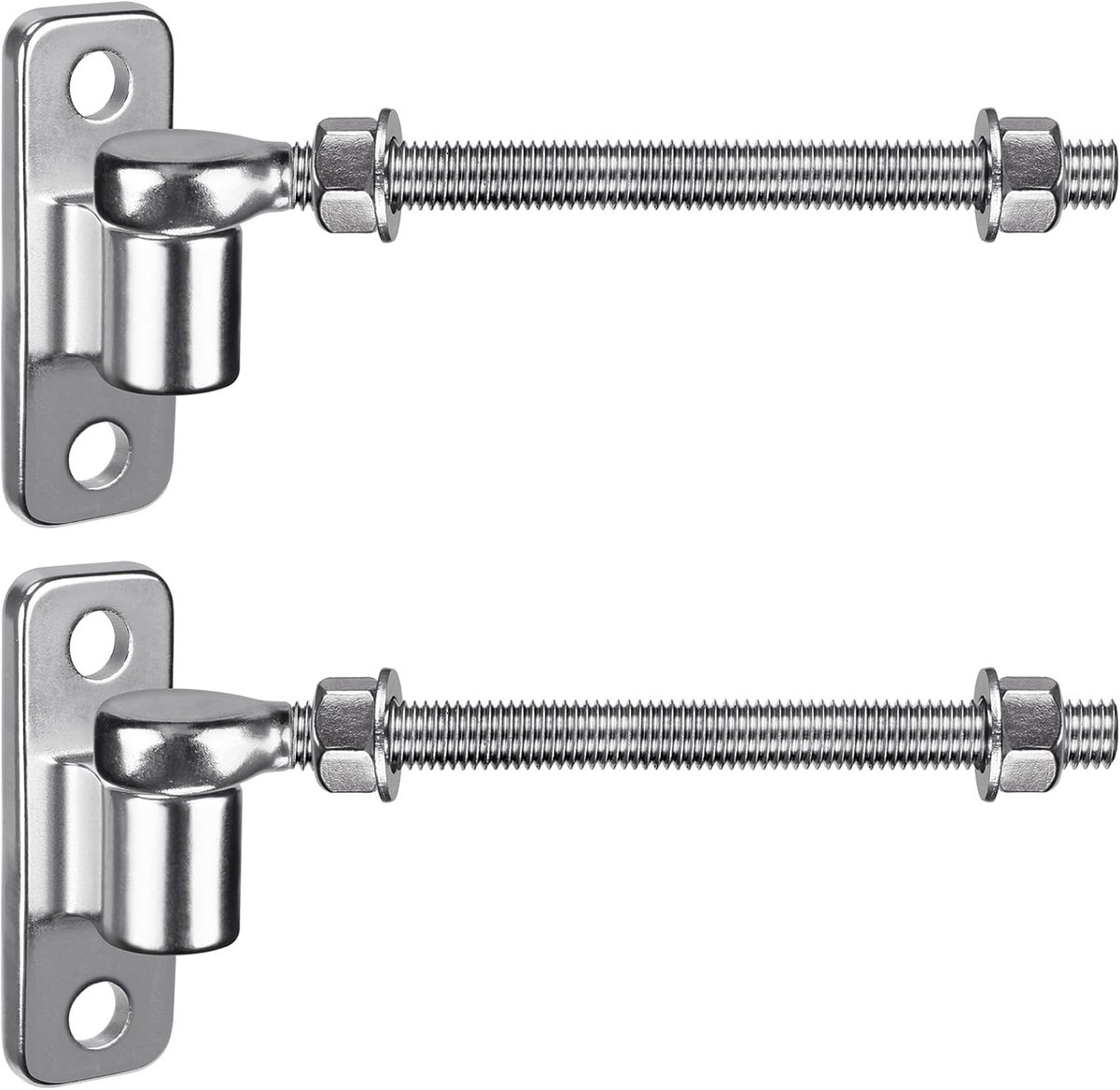 Poortscharnier M12, 2 stuks Heavy Duty 16mm Haak naar Bout Pin Haak Scharnier Hanger met Oog Scharnierplaat Tuinpoort Scharnier Roestvrij Staal Metalen Poort Hardware voor Boerderij Poort