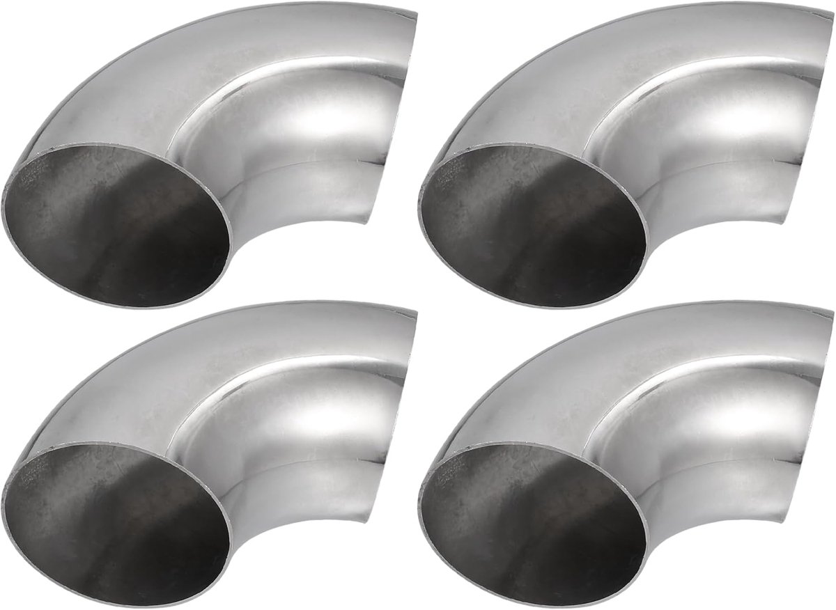 ABSOPRO 90 graden uitlaatpijp 76 mm buitendiameter uitlaatpijp (set van 4 stuks)
