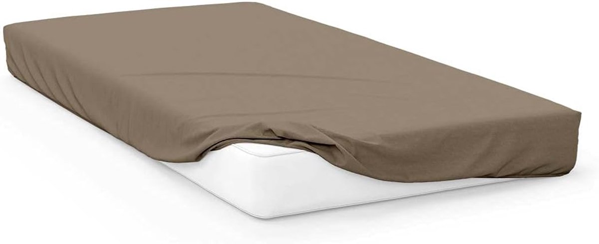 d'Ocre Doden Omslag Jersey van Katoen 160x200 cm Taupe, Ecru, 160 x 200 cm