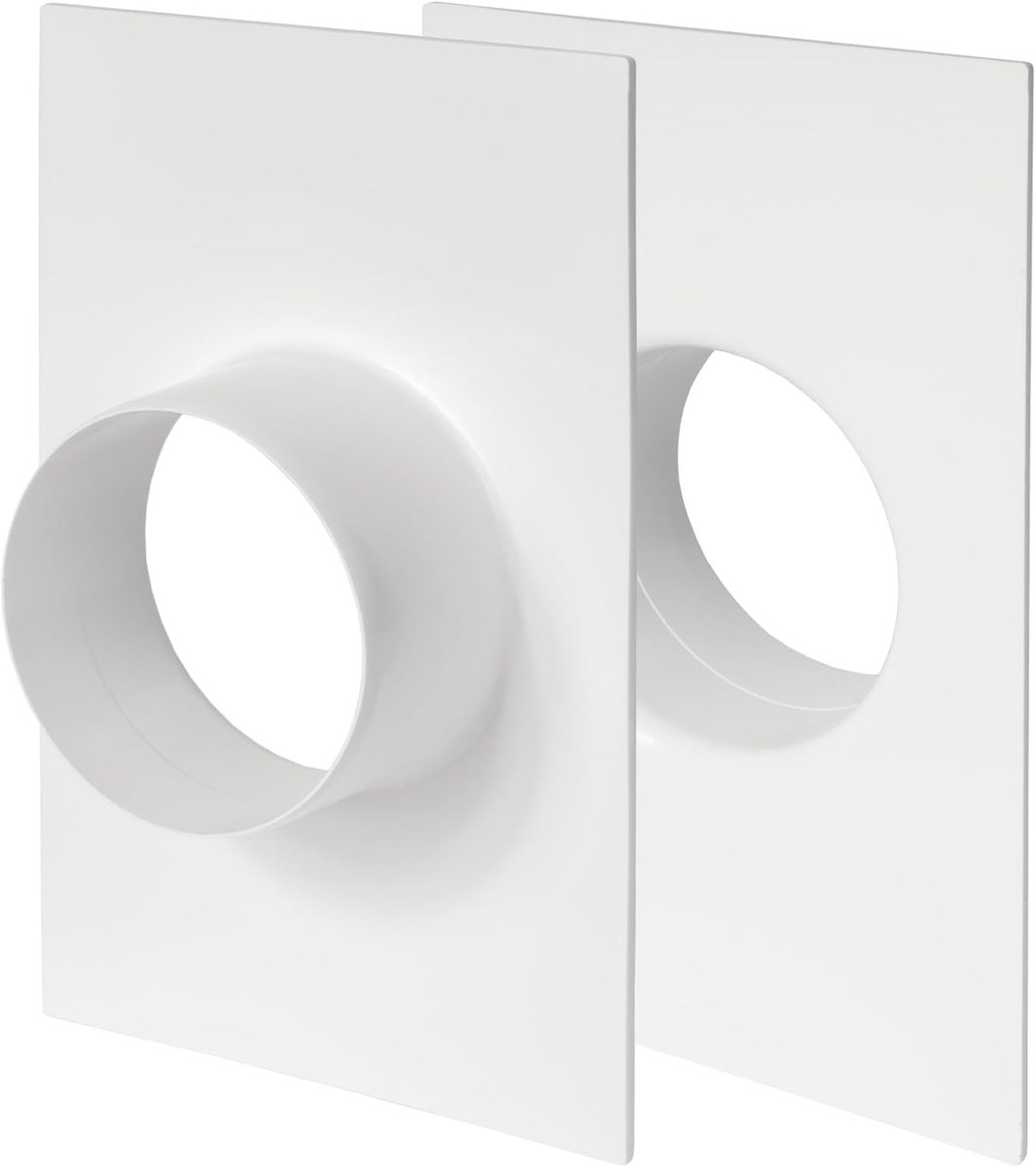 Set van 2 buisverbinders, 100 mm/10 cm, kunststof, rechte buisflens voor verwarming, koeling, ventilatiesysteem