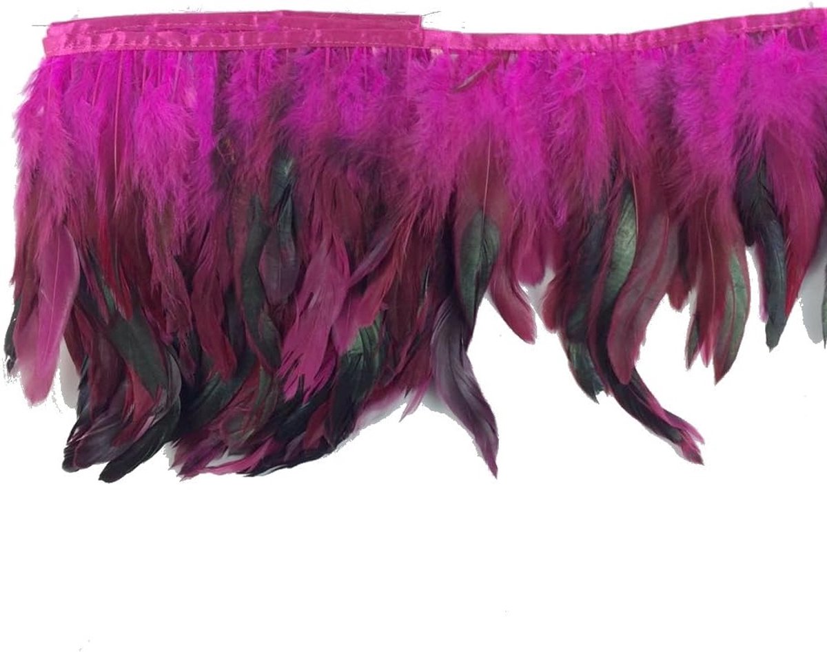 Veerboord met franjes, 12,7-17,8 cm breed, ca. 4,5 meter fuchsia
