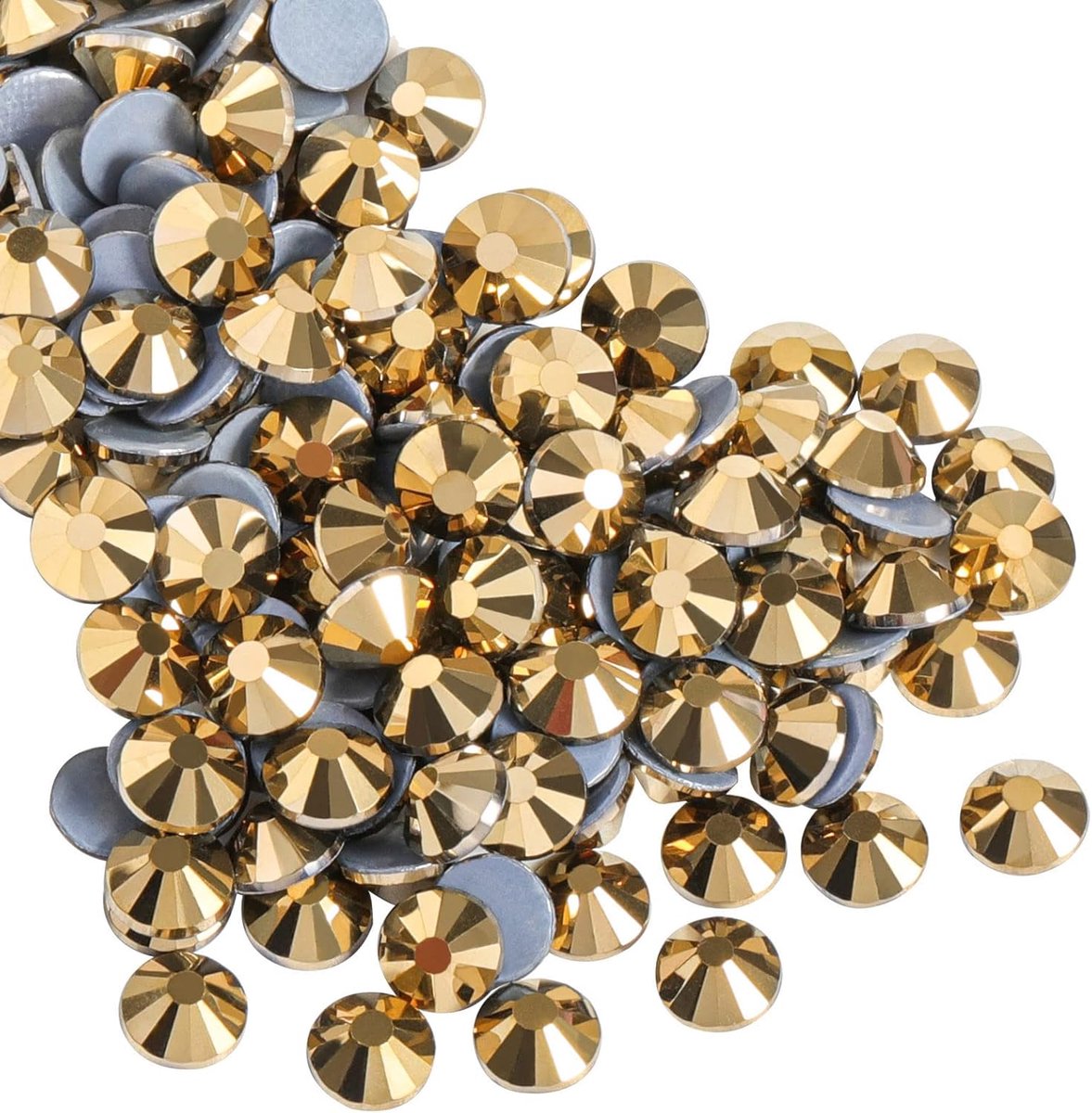 Hotfix Steentjes, 1440 stuks platte achterkant kristallen steentjes voor ambachten kleding doe-het-zelf decoraties, Aurum, SS16, 3,8-4,0 mm