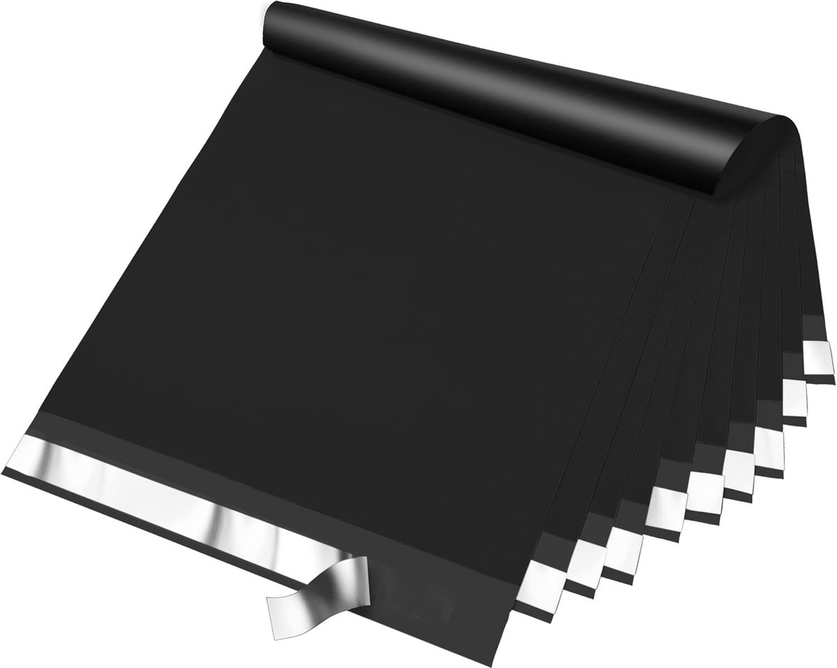 Poly Mailers 14.5x19 Inch 50 stuks, Waterdichte Verzendzakken voor Kleding, Sterke Adhensive Shipping Enveloppen voor Kleine Bedrijven, Zelfzegel Mailers Poly Zakken Mailing Enveloppen Zwart