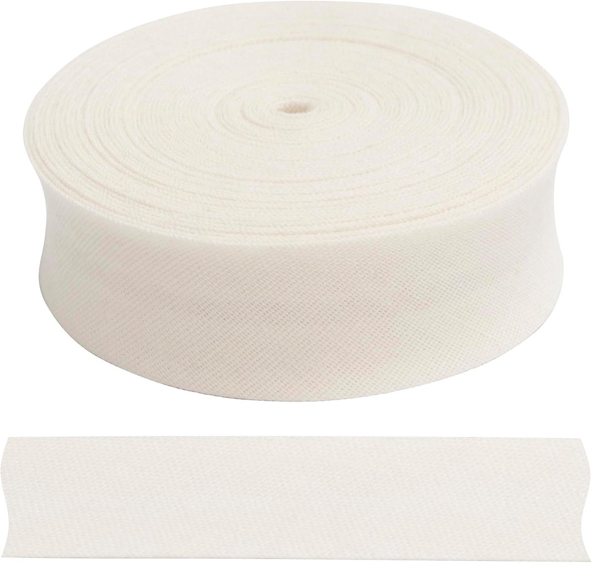 Biaisband 4,5 meter x 18 mm - kleur ecru - van polyester/katoen
