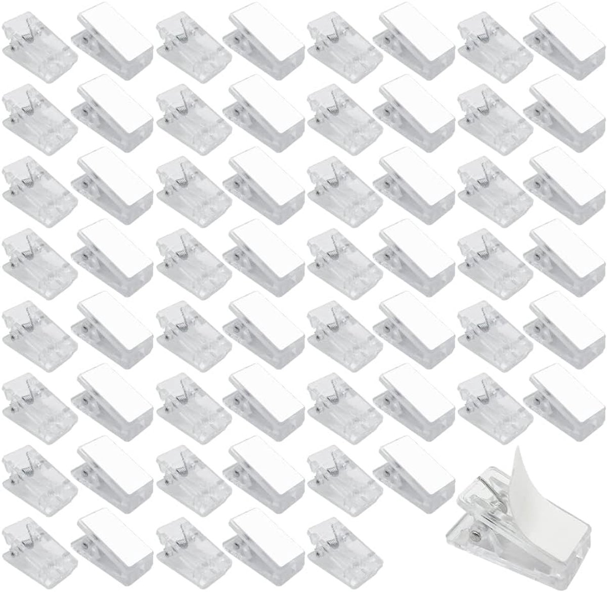 60 stuks zelfklevende veerclips, kunststof kleefklemmen, zelfklevende wandclips, fotoclips, voor thuis, kantoor, fotoposter (eenzijdig klevend)