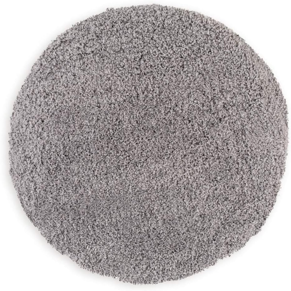 Premium hoogpolig badkamertapijt, grijs • antislip en extra pluizige badmat • badmat, rond, diameter 70 cm