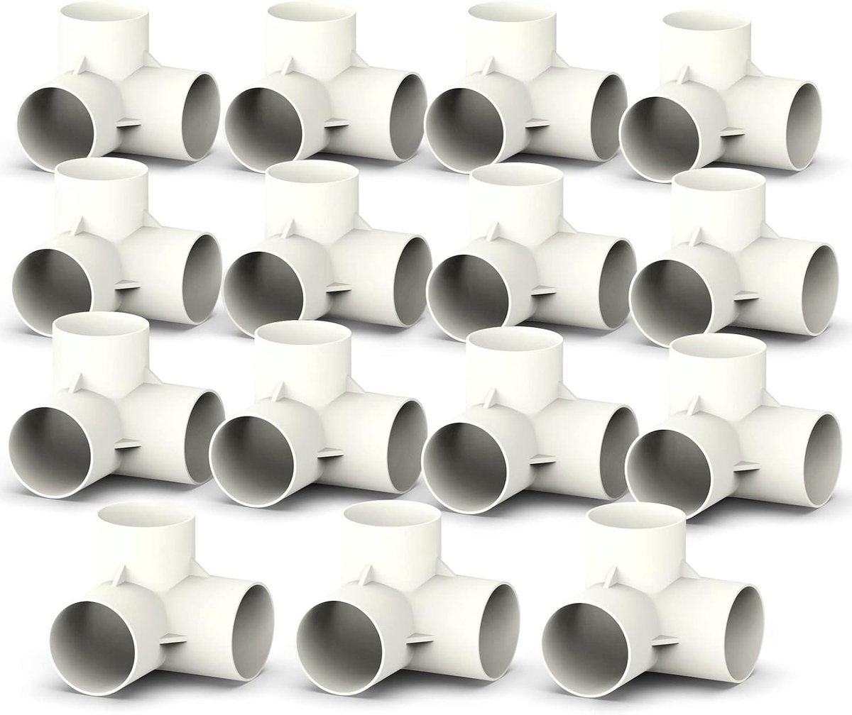 15 Stuks 32mm 3 Way T Vormige PVC Witte Pijp Connector Kas Fittingen, Koppeling Waterleiding Adapter