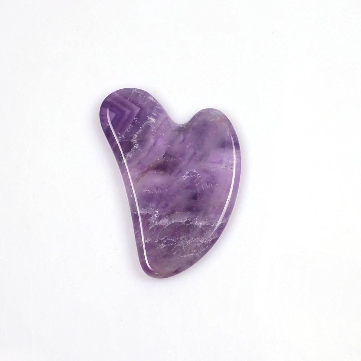 Gua Sha Massage Steen Hartvormig Amethist Gezichtsbehandeling Ontspanning Spierspanning