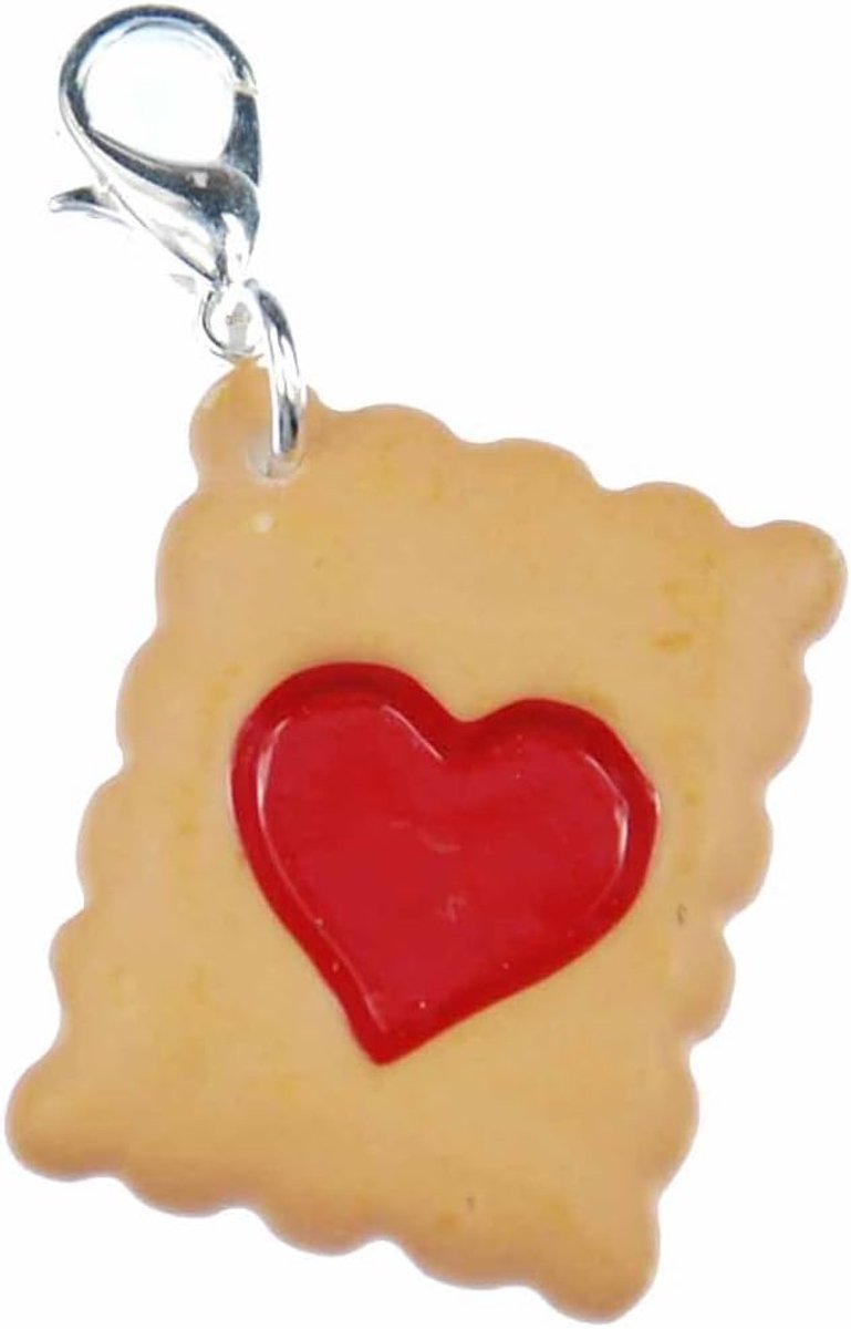 Bedels koekjes - handgemaakte modesieraden I kettinghanger verzilverd - bedelhanger bedelarmband - hanger voor armband