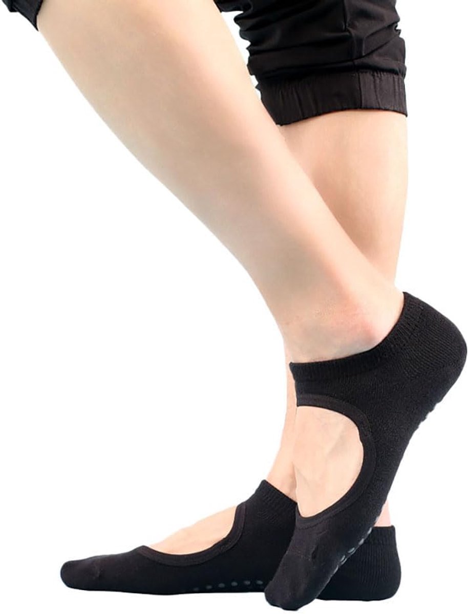 Sokken voor dames, yoga, pilates, sokken, katoen, balletsokken met handgrepen, antislip, sportsokken, antislipsokken voor yoga, dans, ballet