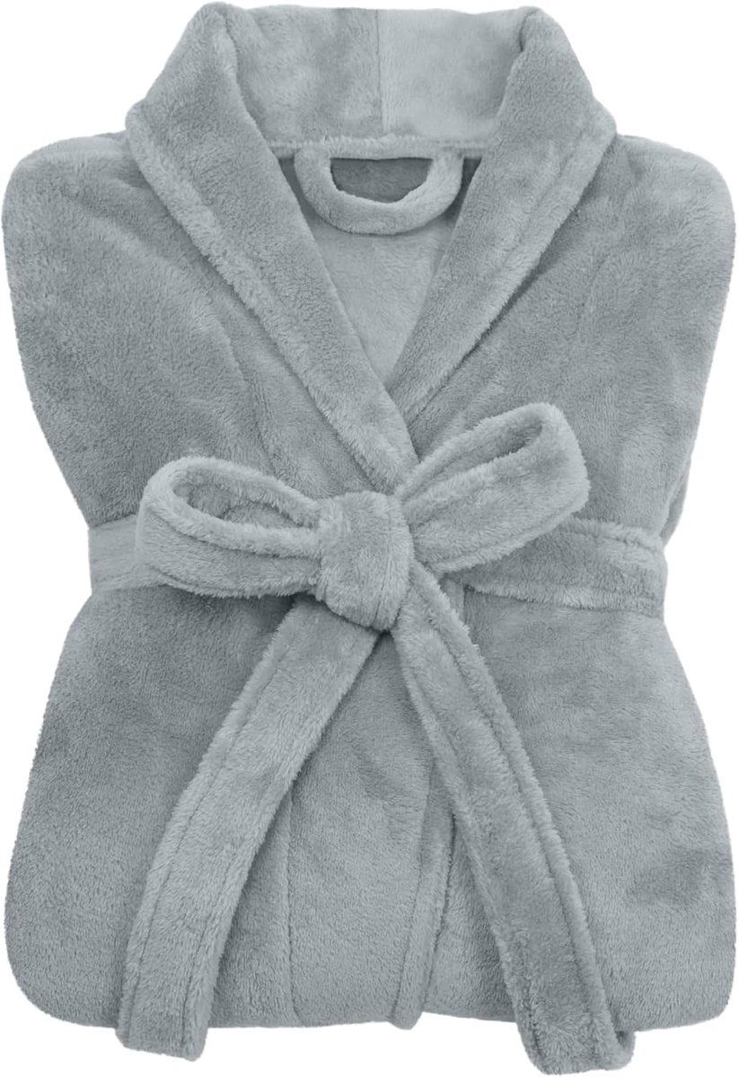 Badjassen voor heren, badjas knuffelfleece met sjaalkraag