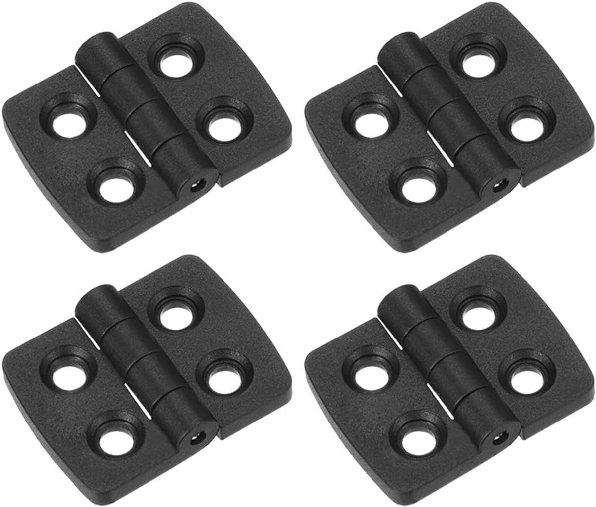 sourcing map 4 stuks kastdeur wandkastdeur koppelingsscharnier ABS nylon 40mm lang zwart DE de
