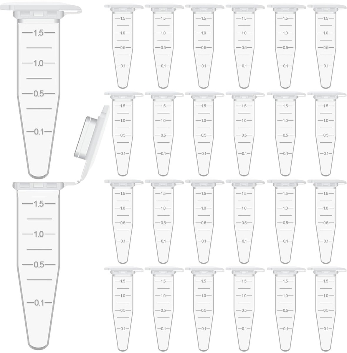 50 stuks centrifugebuisjes, Globule buisjes leeg, monsterbuisjes, reageerbuisjes, colabuisjes met snapcap, Capsules leeg, plastic centrifugeerbuisjes, 1,5 ml