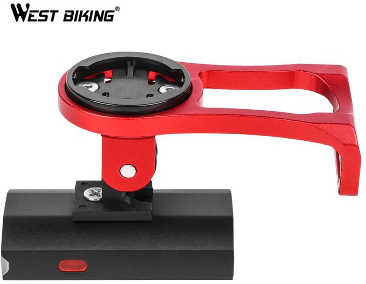 West Biking LED Voorlamp - Achterlamp - Fietslamp - GoPro-houder - Garmin Bryton fietscomputer - 300 Lumen - Oplaadbaar-red WEST BIKING