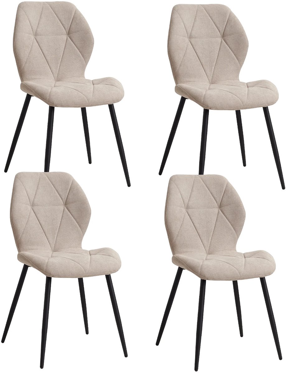 Lamor Eetkamerstoelen - Eetkamerstoel - Stoel - Stoelen - Set van 4 - Ergonomische rugleuning - Zithoogte 50 cm - Tot 120 kg