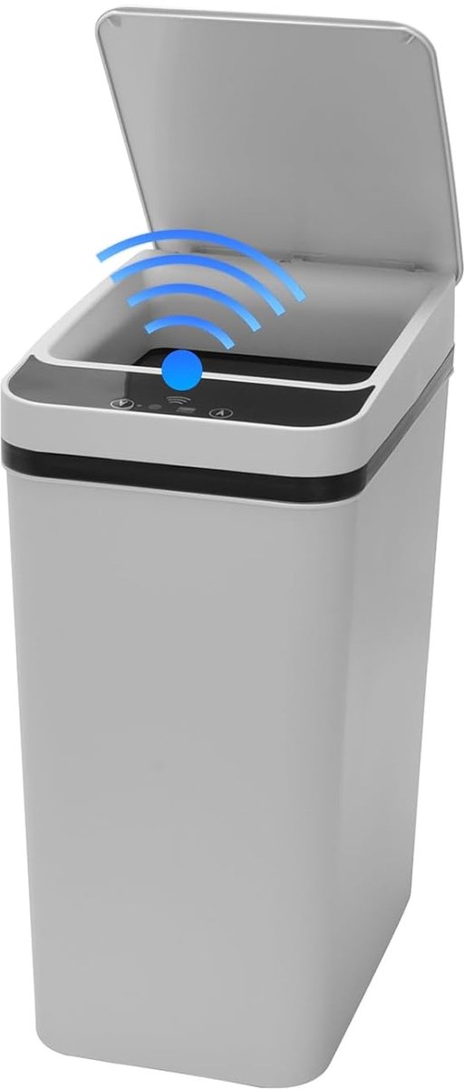 Sensor Prullenbak 8 Liter met Deksel - Automatische Vuilnisbak Batterij - Contactloze Afvalbak Keuken Badkamer Kantoor