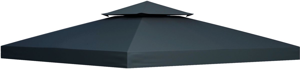Vervangdak - Paviljoendak 3x3 - Partytent Dak-Tuinpaviljoen Dak – Waterafstotend – UV Bescherming – 8 Afvoergaten - Klittenband - Tuin - 3x3m- 1 Stuk-Antraciet