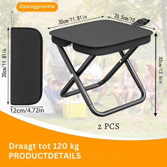 ZRNS® Voetenbank Buiten en Binnen - Campingkruk - Opvouwbaar - Weerbestendig - 2 Stuks van zrns — afbeelding 4