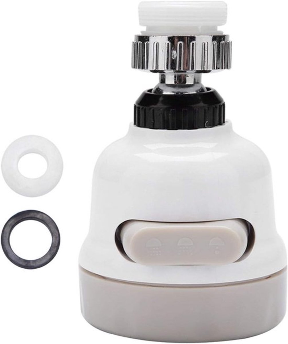 Verstelbare Kraanfilter met 3 Modus en 360° Rotatie - Hoogdoorstroom Spraykop voor Keuken en Badkamer
