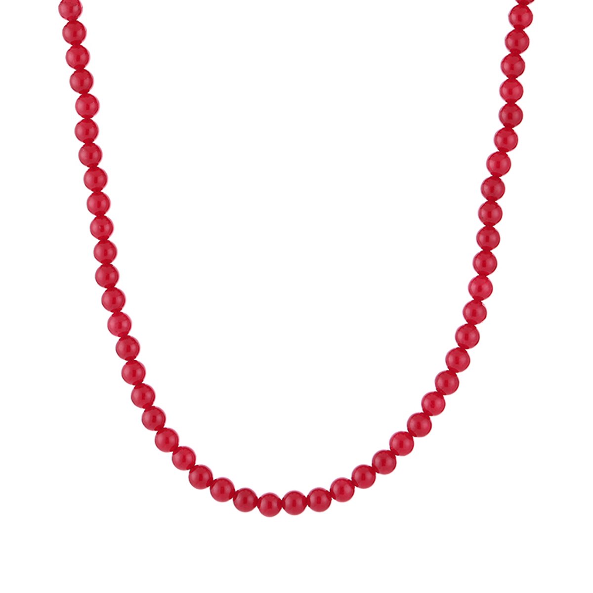 Delicate Natural Beaded Gemstone Choker Necklace – Luxe Fijne Natuurstenen Kralen Ketting – RVS - Bordeaux