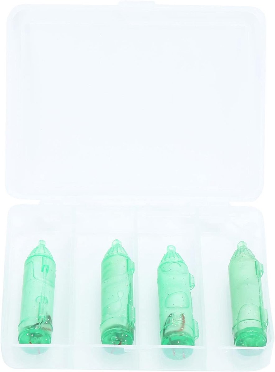 4pcs Vis LED LED LAVE LICE onderwater Lure Lamp Waterdicht Aas licht Groen met doos Vislicht Aantal lichte aas Lure Lamp
