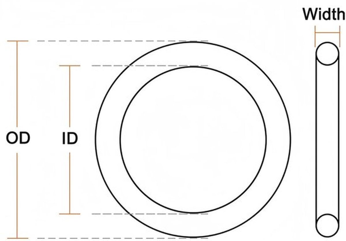 O-ring Nitrilrubber - Afdichtingsring 22mm OD - Rubber Pakking 50 Stuks - Slijtvast en Duurzaam - Antistatisch en Oliebestendig - Organizer Box inbegrepen