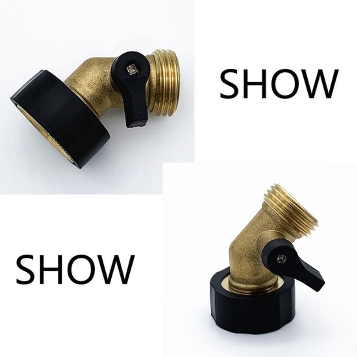 3/4 inch tuinslang connector - 45 graden hoekadapter - Instelbare waterstroom - 1 stuk - Slangadapter - Geschikt voor buitengebruik - Mes...