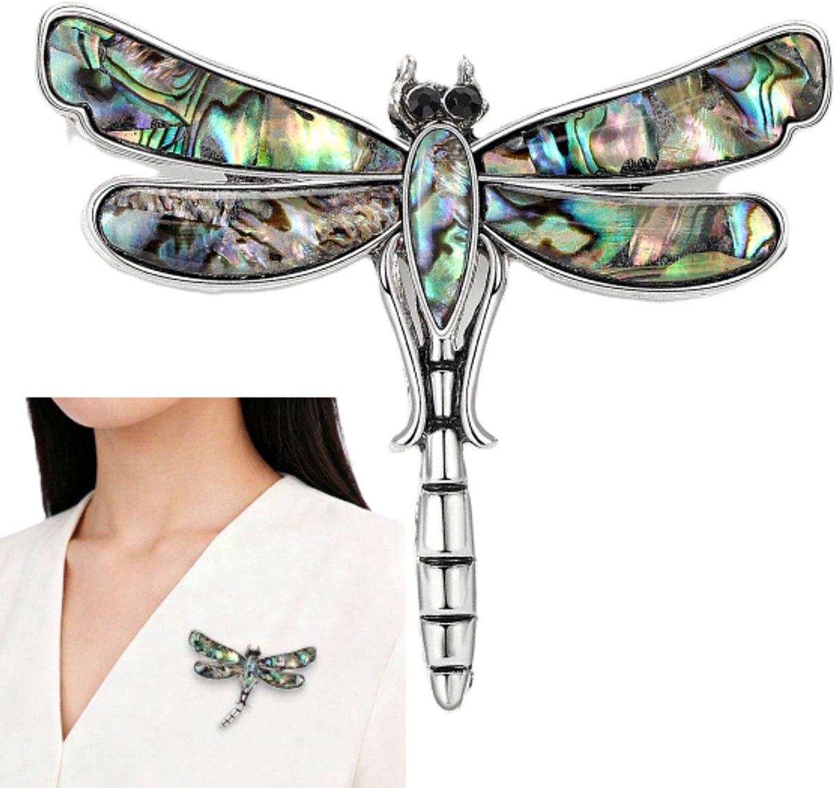 Broche - Hanger - 53x62MM - Pin met insect - broche met insect ontwerp – geschikt als corsage speld of kleding accessoire - LOUZIR