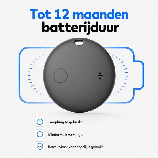 GPS Tracker - Werkt met Apple Find My & Android Find My Device - Locatie Tracker - Waterbestendig - Vervangbare batterij