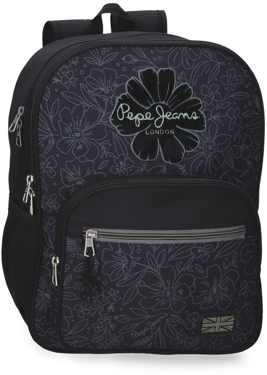 Pepe Jeans Rugzak - Rugtas - School - Meisjes - Jongens - Boekentas - Laptop - Waterdicht - 16 liter - Zwart