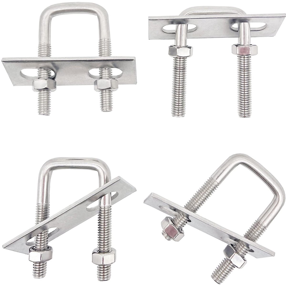 U-Bouten M6 x 50 x 20mm Vierkante U-Bolts | beugelschroef U Bout met Moeren en Frameplaat U-bouten voor Marine Hardware Automobiles Sanitair Industrieel