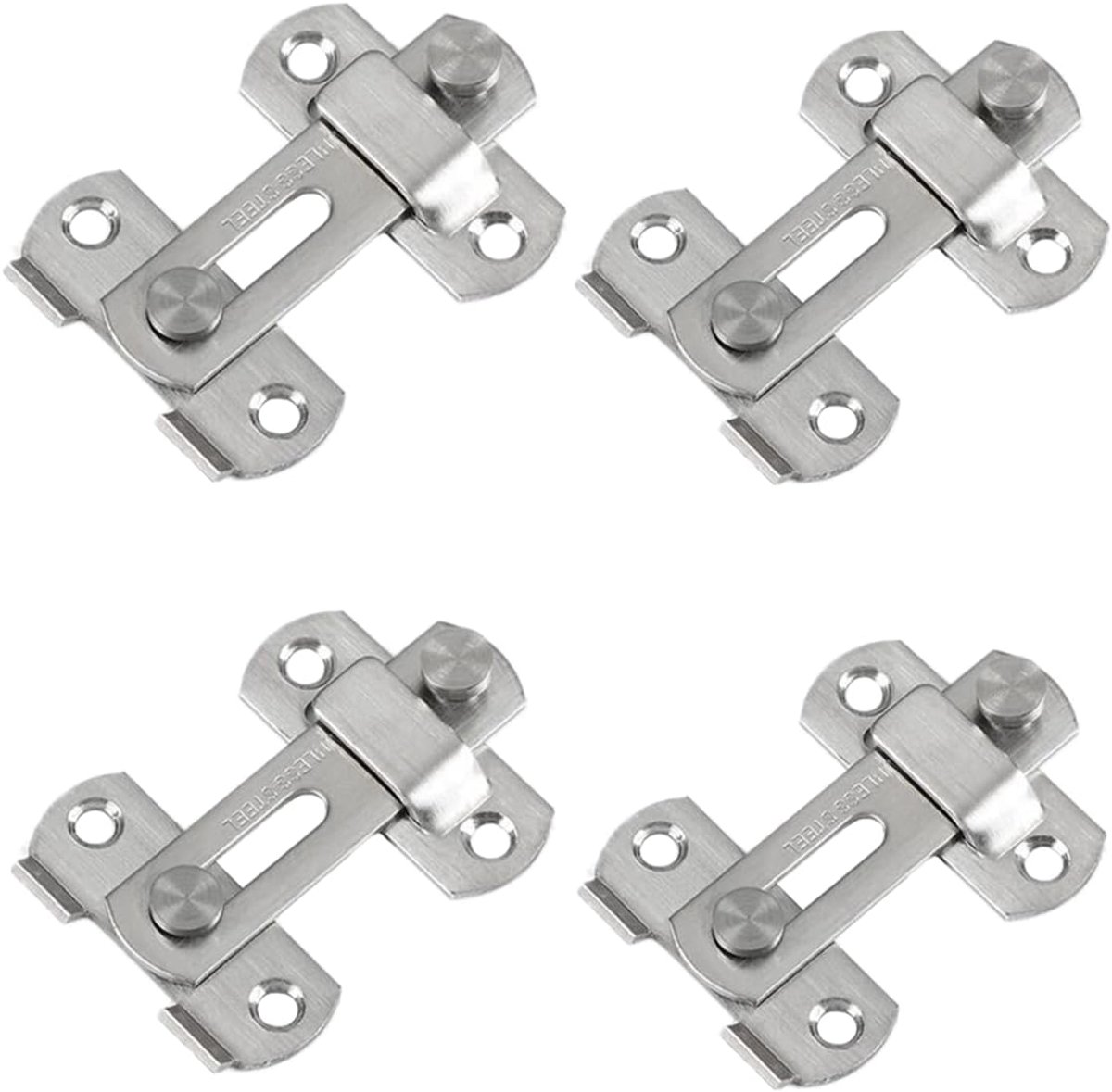 Klapdeur Schuifgrendel Roestvrijstalen Bar Gate Vergrendelingen voor Veiligheid Schuurdeur Bolt Lock Pack van 4
