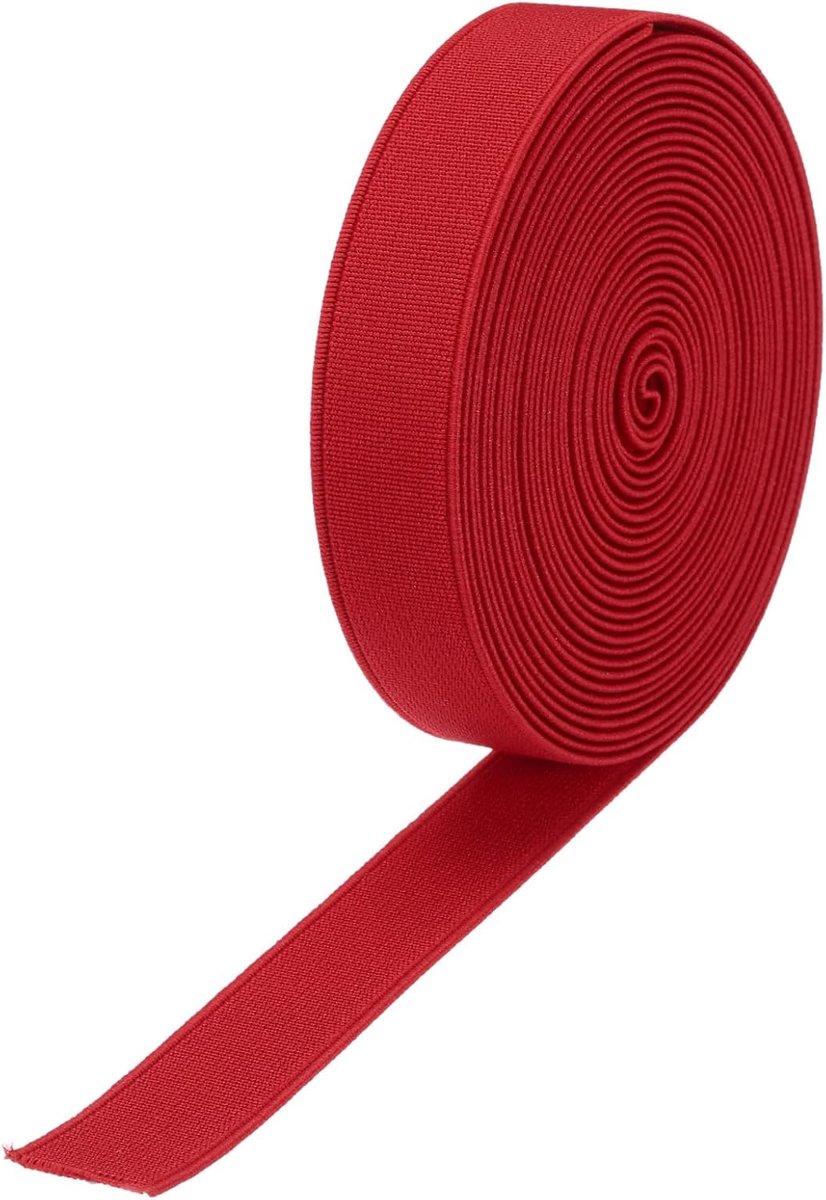 Elastische banden om te naaien, 1,5 cm, 4,5 m, rood, elastische spoel met hoge elasticiteit voor pruiken, riemen, broeken