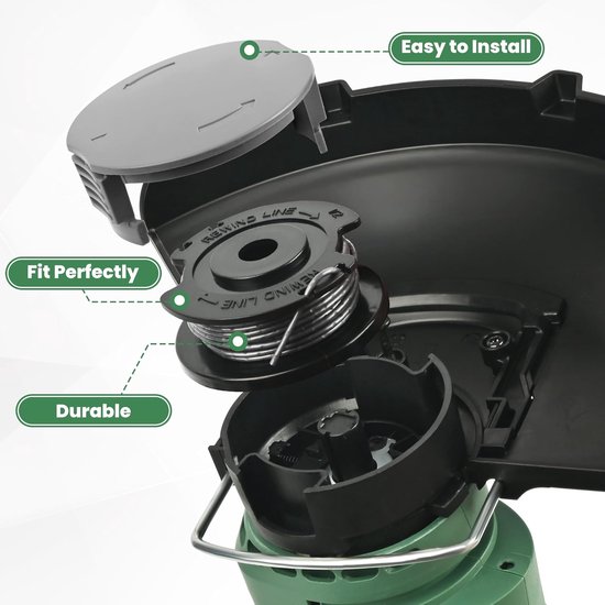 Spoelen voor Bosch EasyGrassCut Grastrimmer - 6 Spoelen en 2 Deksels — afbeelding 3