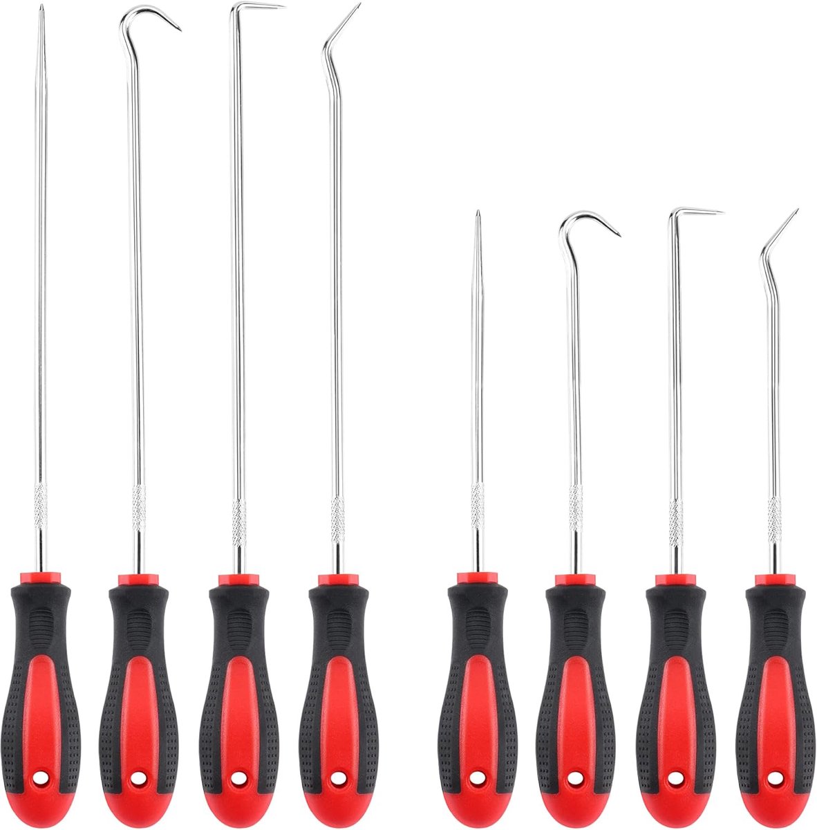 8 stuks oliedichtingsverwijderaar, schroevendraaier, precisie-verwijderingshaak, olieafdichting, lang en kort, kit, schraper, haak, verwijderingsgereedschap, O-ring afdichting
