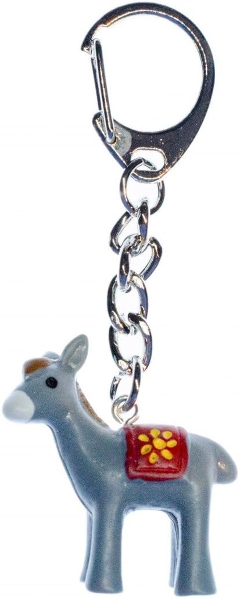 Ezel-sleutelhanger, muildier, kinderen, paard, meisjes, ezeltje - handgemaakt modesieraad I hanger sleutelring sleutelring sleutelhanger, grijs, 32mm