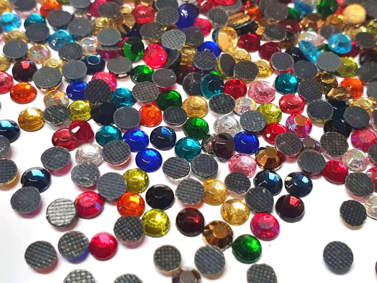 2500 stuks, Hotfix Strass-steentjes, Mix kleuren, Maatselectie 3 mm 4 mm 5 mm, Kleurrijke AAA kwaliteit om op te strijken, Glitzer-steentjes, Rhinestone, Zelfklevend, Veelkleurig (2,6 mm ~ 3 mm