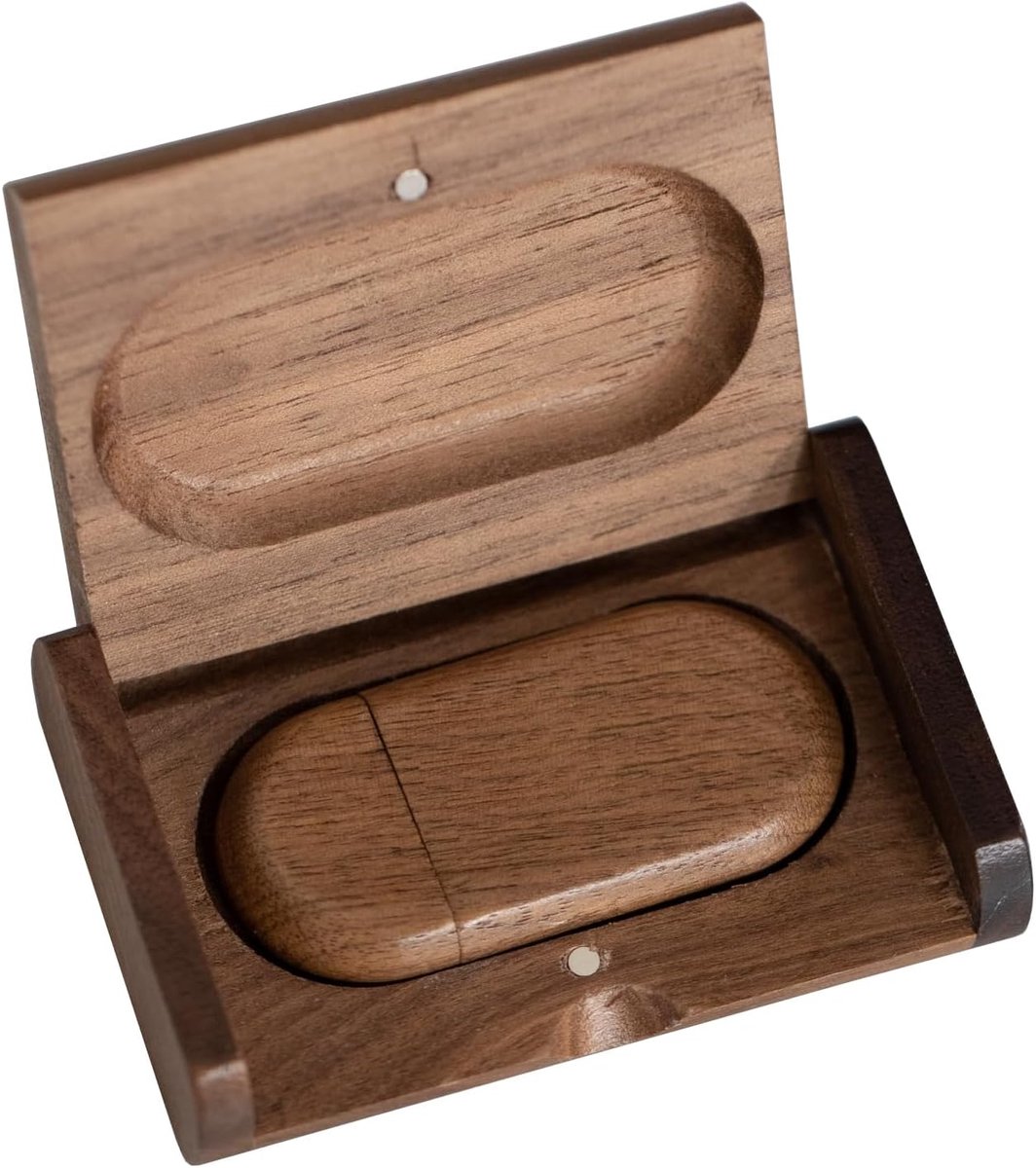 32 GB houten USB-stick USB 3.0 houten flash geheugenstick met walnoothouten doos voor het bewaren van foto's TATMOHIK gegevensopslag hout opslagstick voor verjaardag, bruiloft of andere feesten
