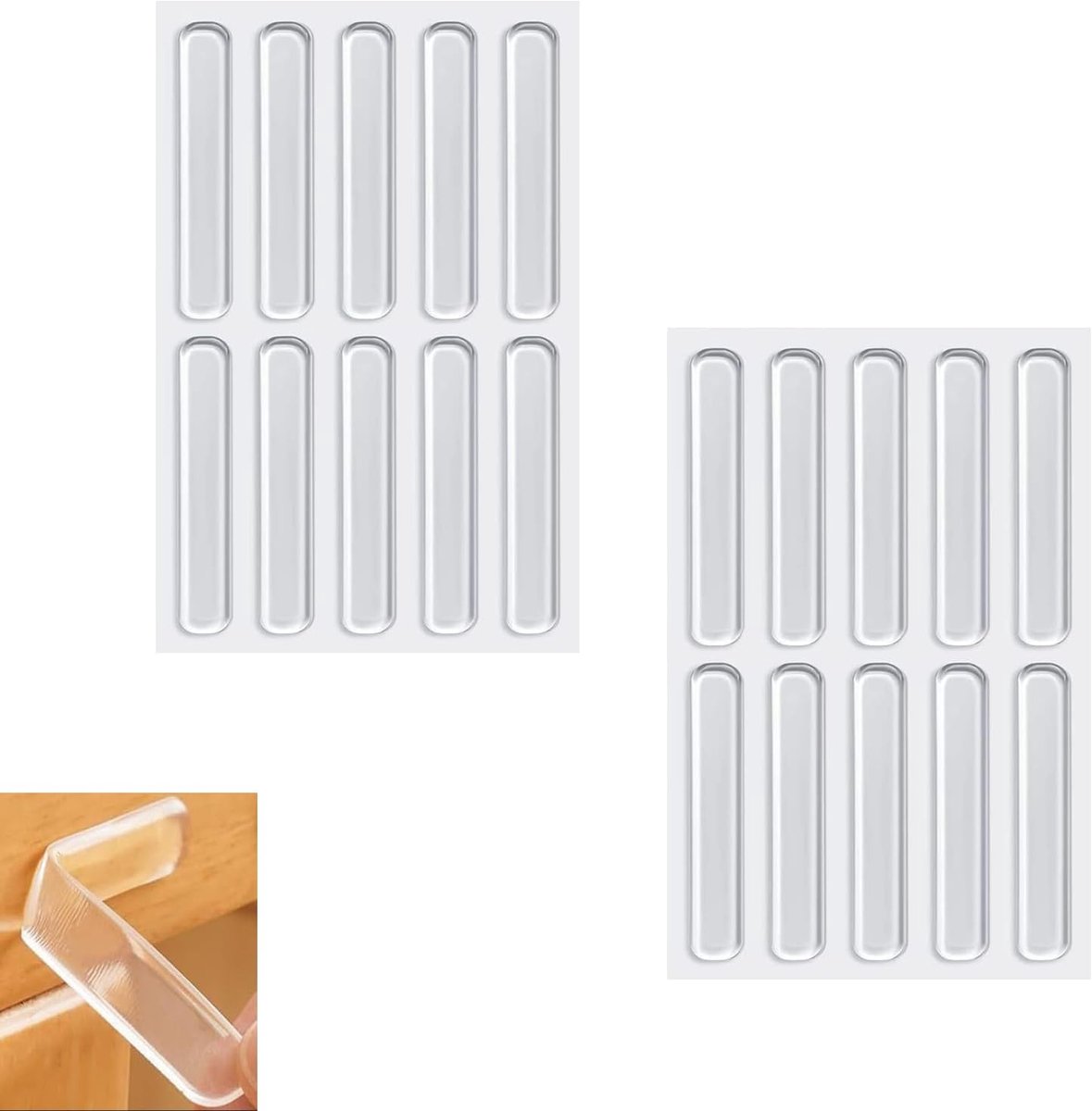 Bumpers voor meubels, 20 stuks schokdempers, wandbescherming, rubberen buffers, transparant, siliconenlijm, transparant, rubberen buffer voor glas, deuren, kasten, laden en beschermers