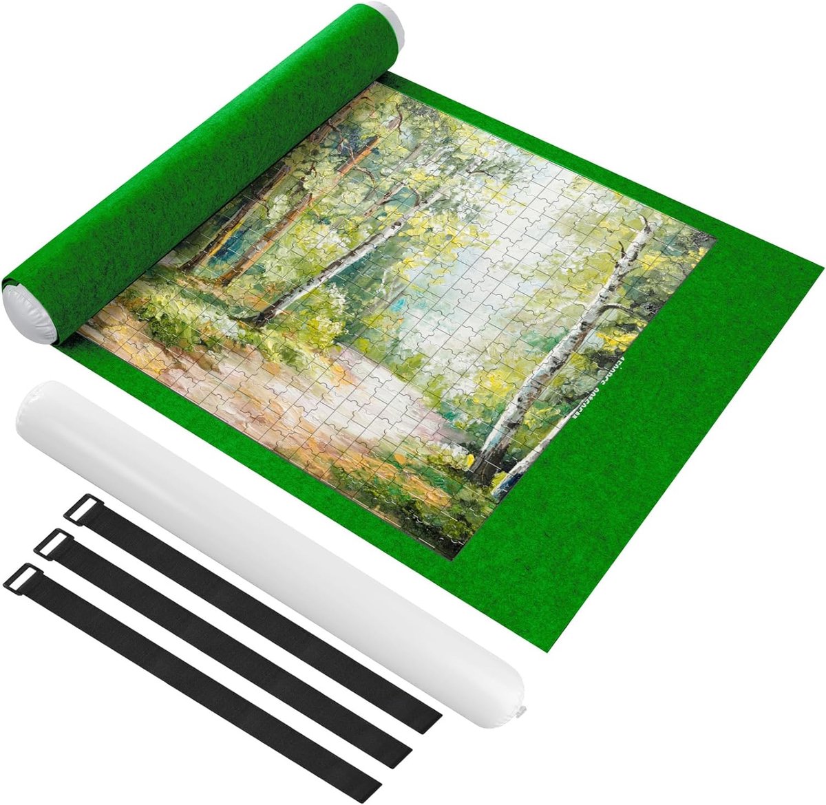 Puzzelrol Jigsaw vilten mat - draagbare opslag voor maximaal 1500 stuks met hulplijnen - opvouwbaar spaarkussen voor kinderen en volwassenen