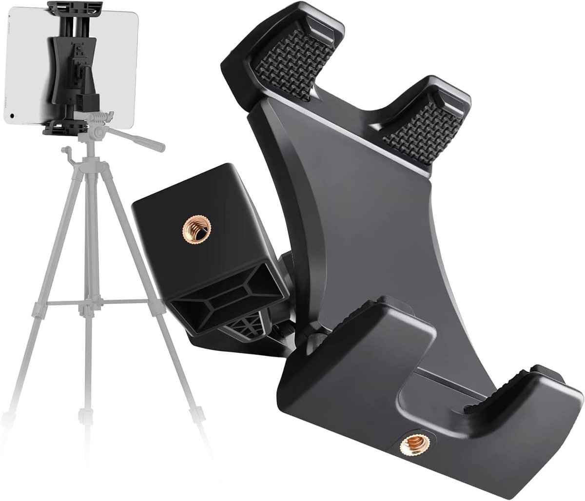 Statiefhouder voor iPad-tablet, montageadapter, compatibel met selfiestick, camerahouder, monopod, voor iPad Pro, iPad Air, iPad Mini, 4,7-12,9 inch