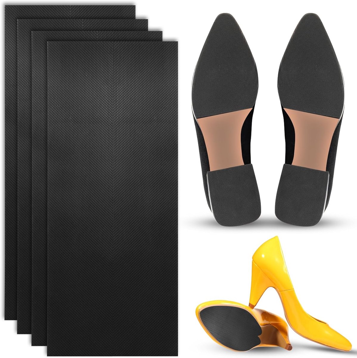 4 stuks schoenzoolbeschermer, antislip schoenbeschermers schoenbodembeschermer, schoengummies voor hakken, zoolbeschermer voor hakken en antislip schoengrepen, sneakers, lederen schoenen,
