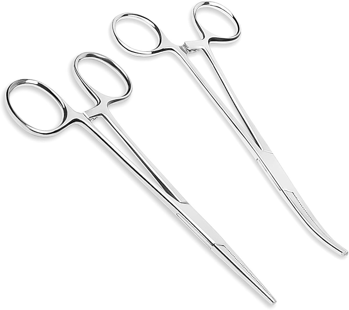 2 stuks piercingtang, piercingtang roestvrij stalen schaar, tangsets, visserijklem met zaagtanddesign voor het trekken van dierenharen, tangvissen (12,5 cm)