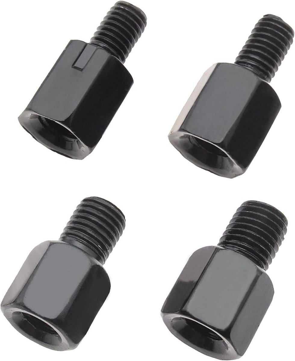 4x motorfiets spiegels adapter hoogteverstelling gegalvaniseerd staal motorfiets spiegelverhoger/verlengingsschroeven M8 tot M8/10 draad LH/RH