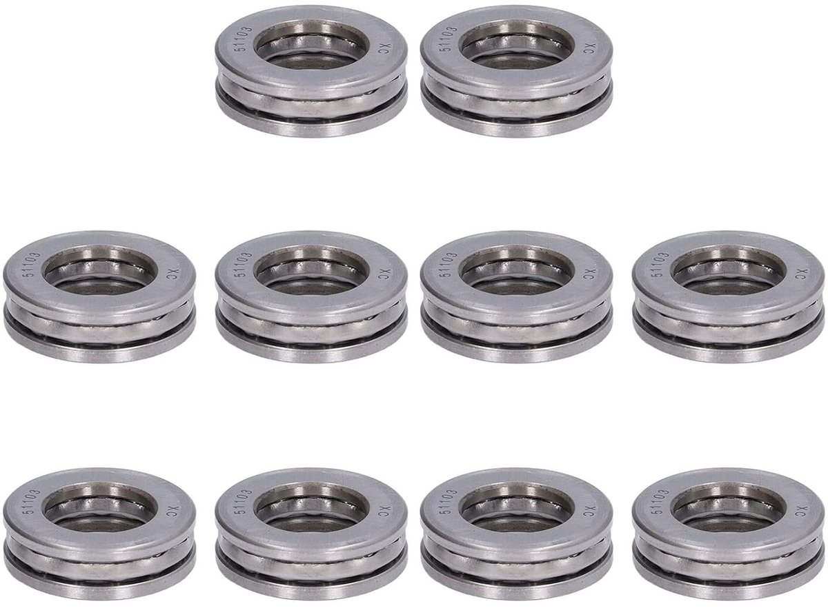 10 PCS Vliegtuig Stuwkracht Kogellagers Miniatuur Bal Druklager Hoge Nauwkeurigheid Afneembare Miniatuur Axiale Metalen Lager Kit (51103)