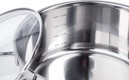 Vleespan Mercurius (pan Ø 20 cm) 2,5 liter kookpan van roestvrij staal met literschaal — afbeelding 4